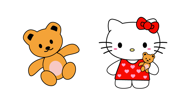 Hello Kitty with a Teddy Bear