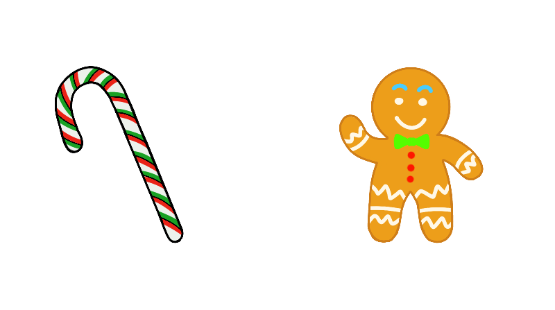 Gingerbread Man and Candy Cane